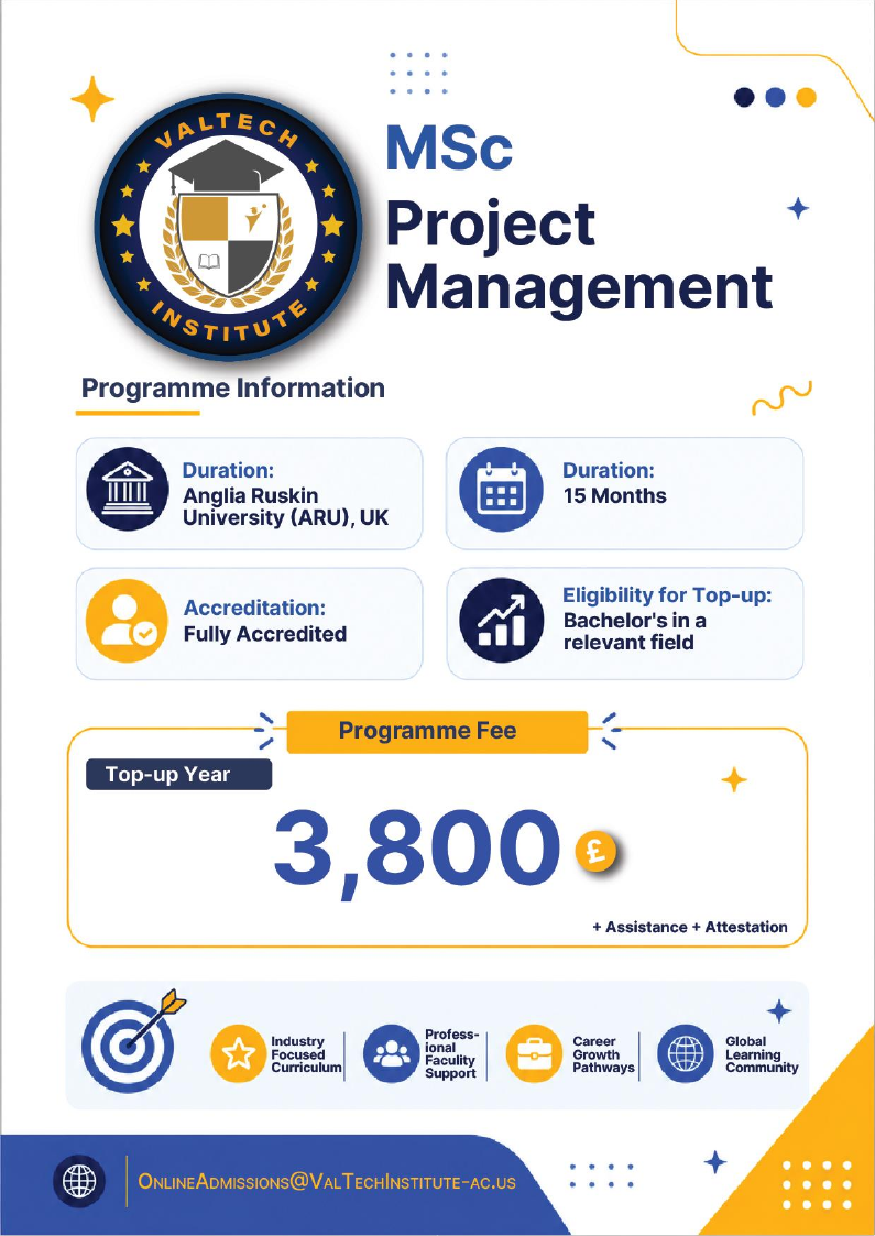 MSc Project Management brochure preview